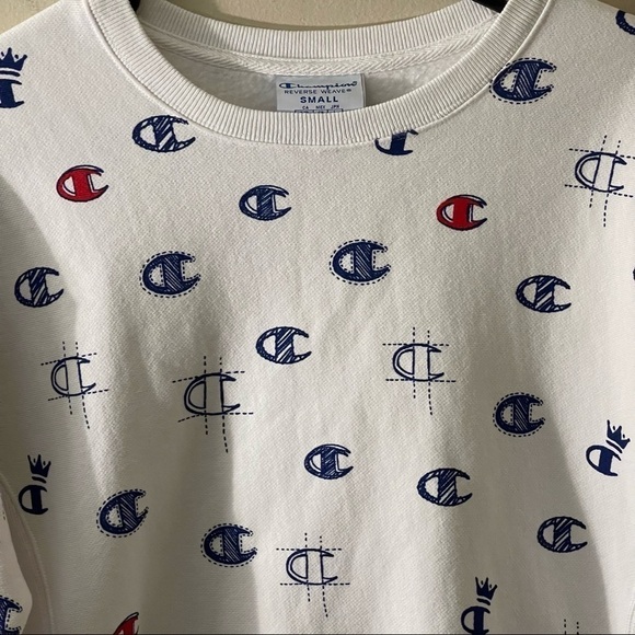 Champion life woman reverse weave pullover all over logo size small - Picture 9 of 9